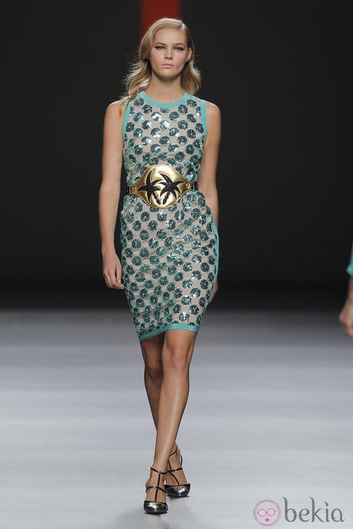 Vestido con estampado esférico de Miguel Palacio, colección primavera/verano 2013