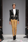 Chaqueta de cuero y pantalones de cannage de Balmain en la Semana de la Moda de París primavera/verano 2013
