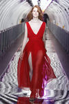 Vestido rojo con transparencias de Mango