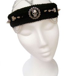 Diadema para la frente con calavera y tachuelas de Caí2 del cielo