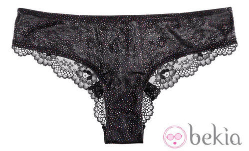 Braguita negra con detalles de encaje de H&M colección Navidad 2012