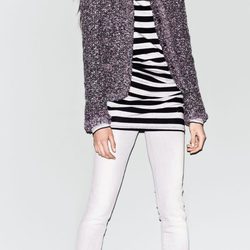 Chaqueta de tweed y camiseta de rayas de la colección de Sisley otoño/invierno 2012/2013