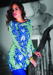 Vestido con pint de serpiente en tonos azul y verde de Barbarella otoño/invierno 2012/2013