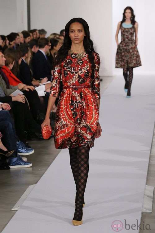 Vestido estampado de la colección pre-fall 2013 de Oscar de la Renta