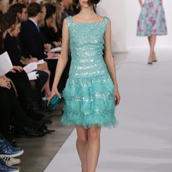 Vestido turquesa de la colección pre-fall 2013 de Oscar de la Renta