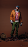 Cazadora marrón con jersey estampado y pantalón verde de la colección otoño/invierno 2012/2013 de Chevignon