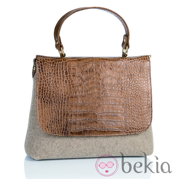 Bolso de asa corta de piel de cocodrilo de Castañer para la colección otoño-invierno 2012