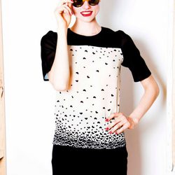 Vestido bicolor de la colección otoño/invierno 2012/2013 de Dolores Promesas