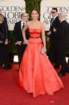 Jennifer Lawrence con un vestido de Dior en los Globos de Oro 2013