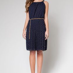 Vestido azul marino de lunares de la colección primavera/verano 2013 de Poète
