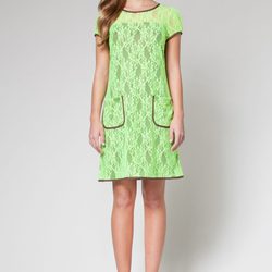 Vestido color lima de encaje de la colección primavera/verano 2013 de Poète