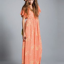 Vestido largo con flores de la colección primavera/verano 2013 de Hoss Intropia