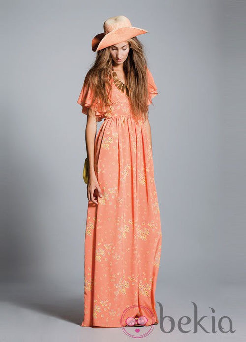 Vestido largo con flores de la colección primavera/verano 2013 de Hoss Intropia