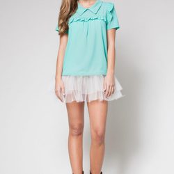 Camisa verde aguamarina de la colección primavera/verano 2013 de 'OUI by Poète'