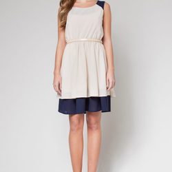 Vestido nude y azul marino de la colección primavera/verano 2013 de 'OUI by Poète'