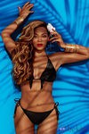 Beyoncé con un bikini negro de la colección primavera/verano 2013 de H&M