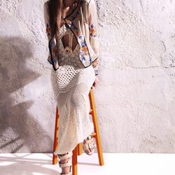 Vestido blanco de ganchillo de la colección primavera/verano 2013 de River Island