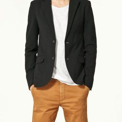 Americana negra de felpa para hombre de Zara