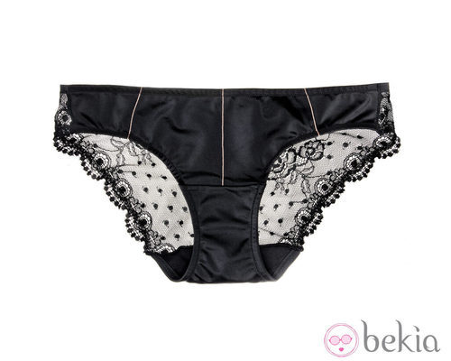 Braga negra de seda y encaje de DKNY Intimates