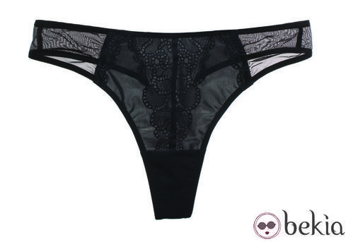 Tanga negro transparente de DKNY Intimates