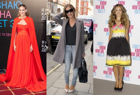 Sarah Jessica Parker con estampado floral de Prabal Gurung en Londres