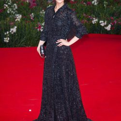 Shengyi Huang, de Salvatore Ferragamo, en la première de 'Contagio' en Venecia