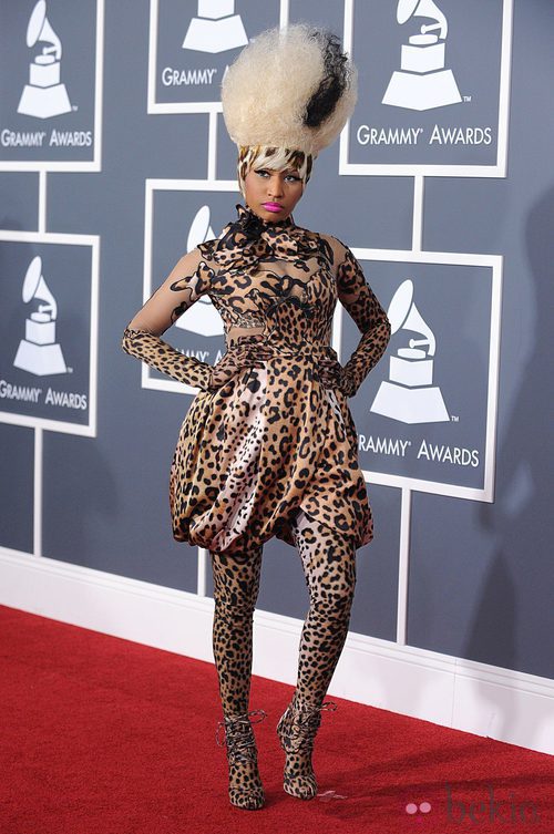 Nicki Minaj con estampado de leopardo