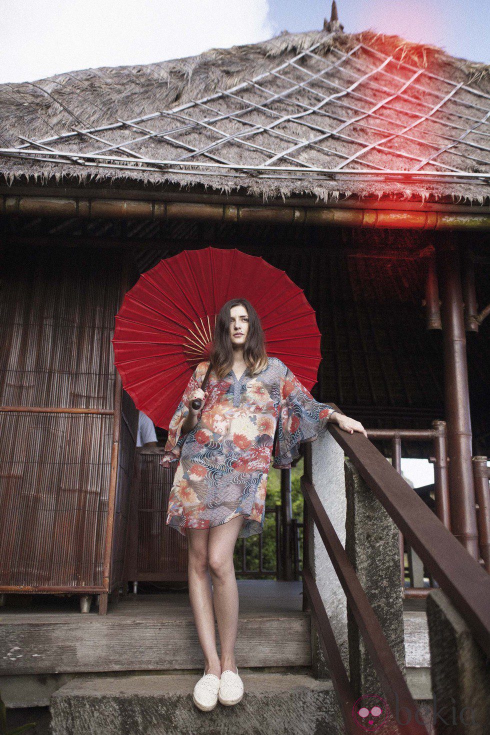 Eleonora Carisi posando como imagen de la colección verano 2013 de Yamamay dedicada a Bali