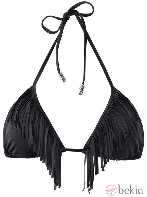 Sujetador negro con flecos de la colección de baño primavera/verano 2013 de H&M
