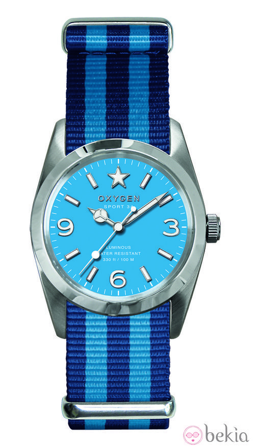 Reloj azul modelo Sport 34 de la colección primavera/verano 2013 de Oxygen