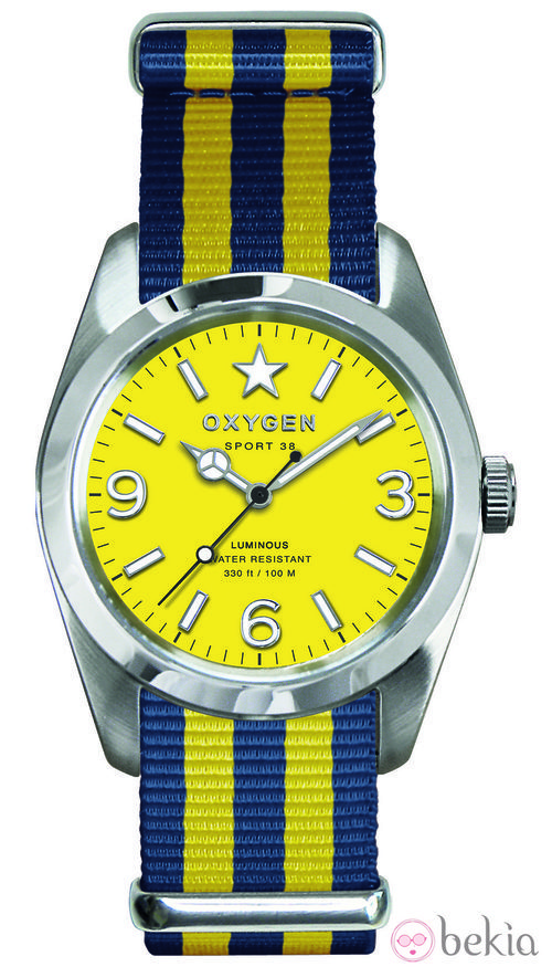 Reloj amarillo modelo Sport 38 de la colección primavera/verano 2013 de Oxygen