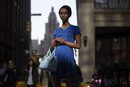 Bolso de cuero azul de la colección Pre-Fall 2013 de Coach