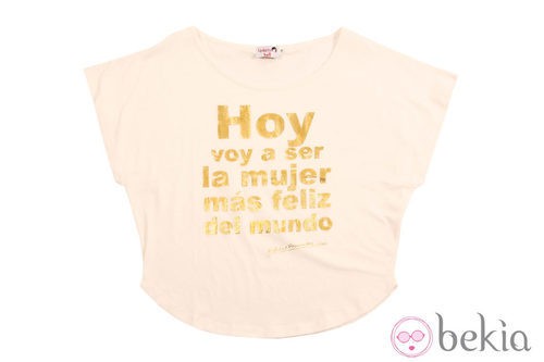 Camiseta blanca 'Hoy voy a ser la mujer más feliz del mundo' de Dolores Promesas
