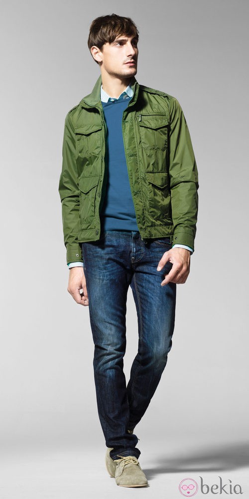 Chaqueta verde de la colección masculina primavera/verano 2013 de Benetton