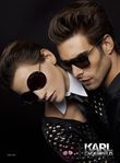 Jon Kortajarena y Saskia de Brauw posando para la campaña de Karl Lagerfeld Eyewear