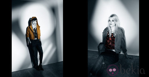 Chaqueta con capucha y camiseta Cazadora bicolor del lookbook agosto 2013 de Bershka