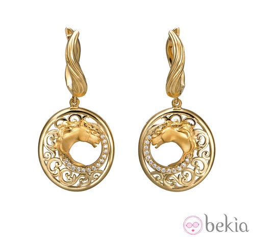Pendientes de oro de la Colección Ecuestre de Carrera y Carrera