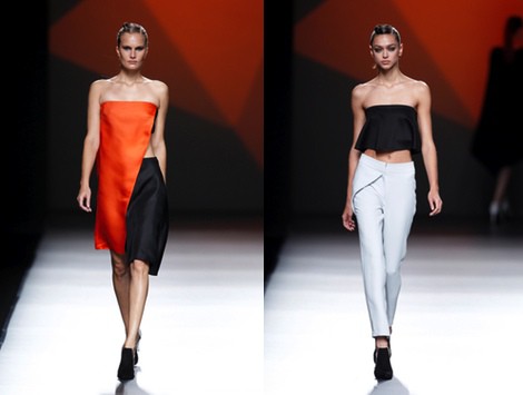Pantalón blanco de la colección primavera/verano 2014 de AA de Amaya Arzuaga en Madrid Fashion Week