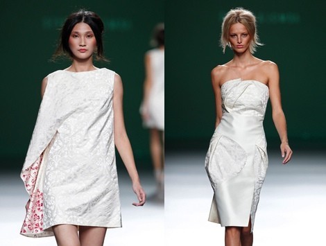 Vestido blanco de la colección primavera/verano 2014 de Devota&Lomba en Madrid Fashion Week