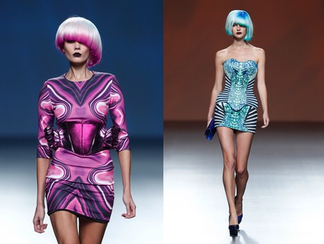 Vestido rosa y morado de la colección primavera/verano 2014 de Maya Hansen en Madrid Fashion Week