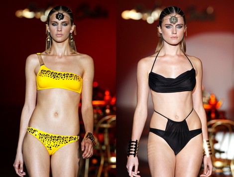 Biquini amarillo de la colección primavera/verano 2014 de Dolores Cortés en Madrid Fashion Week