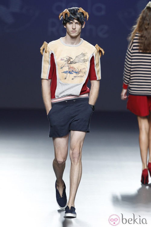 Camiseta y shorts de la colección primavera/verano 2014 de Andrea de la Roche en el EGO Madrid Fashion Week
