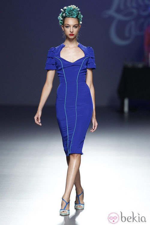 Vestido azul klein de la colección primavera/verano 2014 de Lady Cacahuete en el EGO Madrid Fashion Week