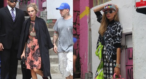 Cara Delevingne durante una sesión de fotos en Río de Janeiro