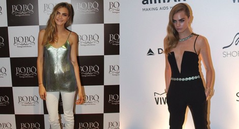 Cara Delevingne con un jumpsuit de BO.BÔ en un acto en Río de Janeiro, Brasil