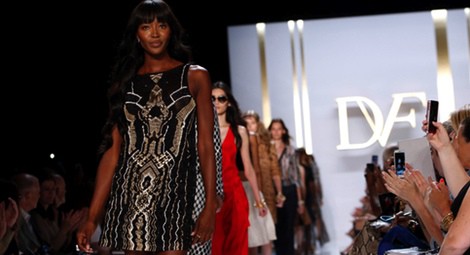 Naomi Campbell en un desfile de Diane von Furstenberg en la Semana de la Moda de Nueva York