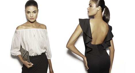 Vestido negro con volante de la colección Fall 2013 de Suiteblanco