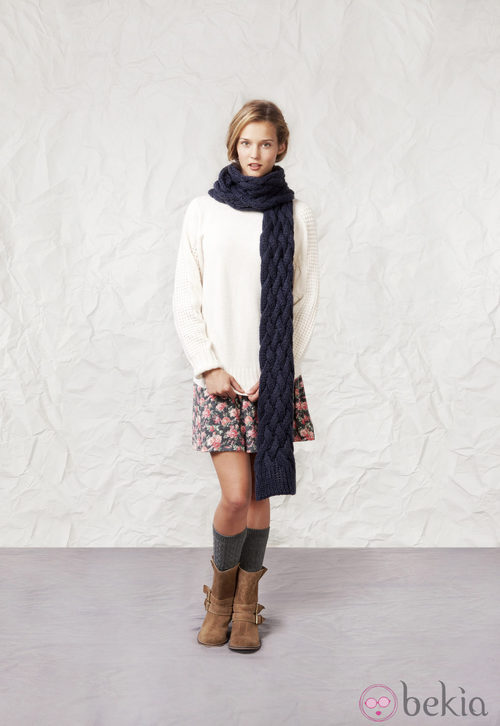 Jersey y falda de la línea Grey Flowers de la colección otoño/invierno 2013/2014 de Springfield