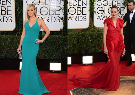 Bérénice Béjo con un vestido de Giambattista Valli en la alfombra roja de los Globos de Oro 2014