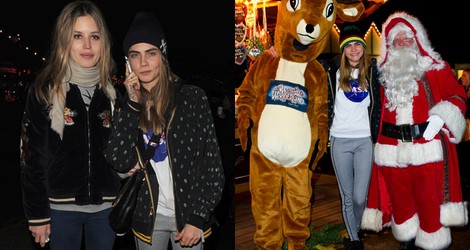 Cara Delevingne y Georgia May Jagger en Winter Wonderland 2013